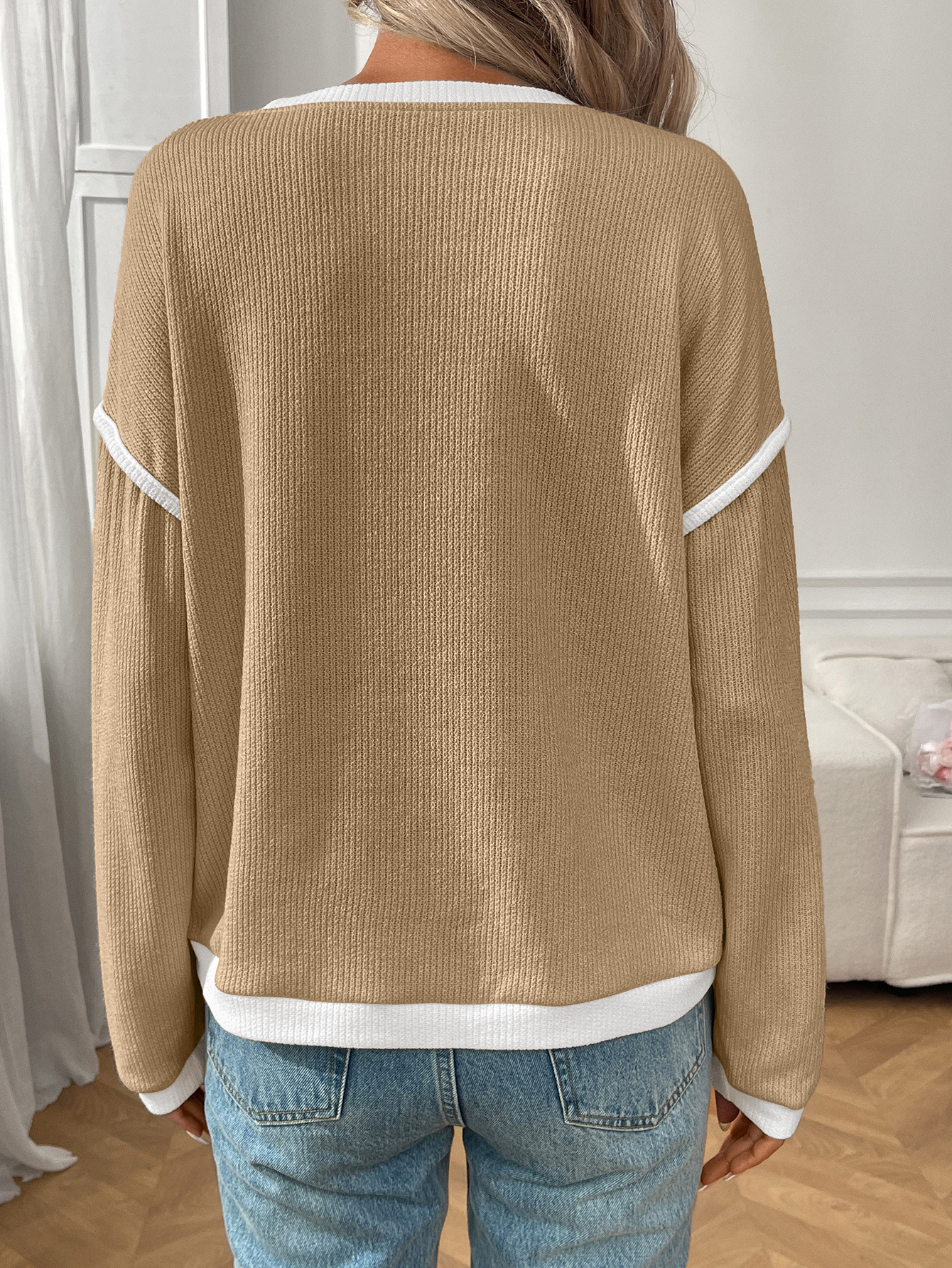 Women's Casual Oversized Off Shoulder Sweater - Image 21