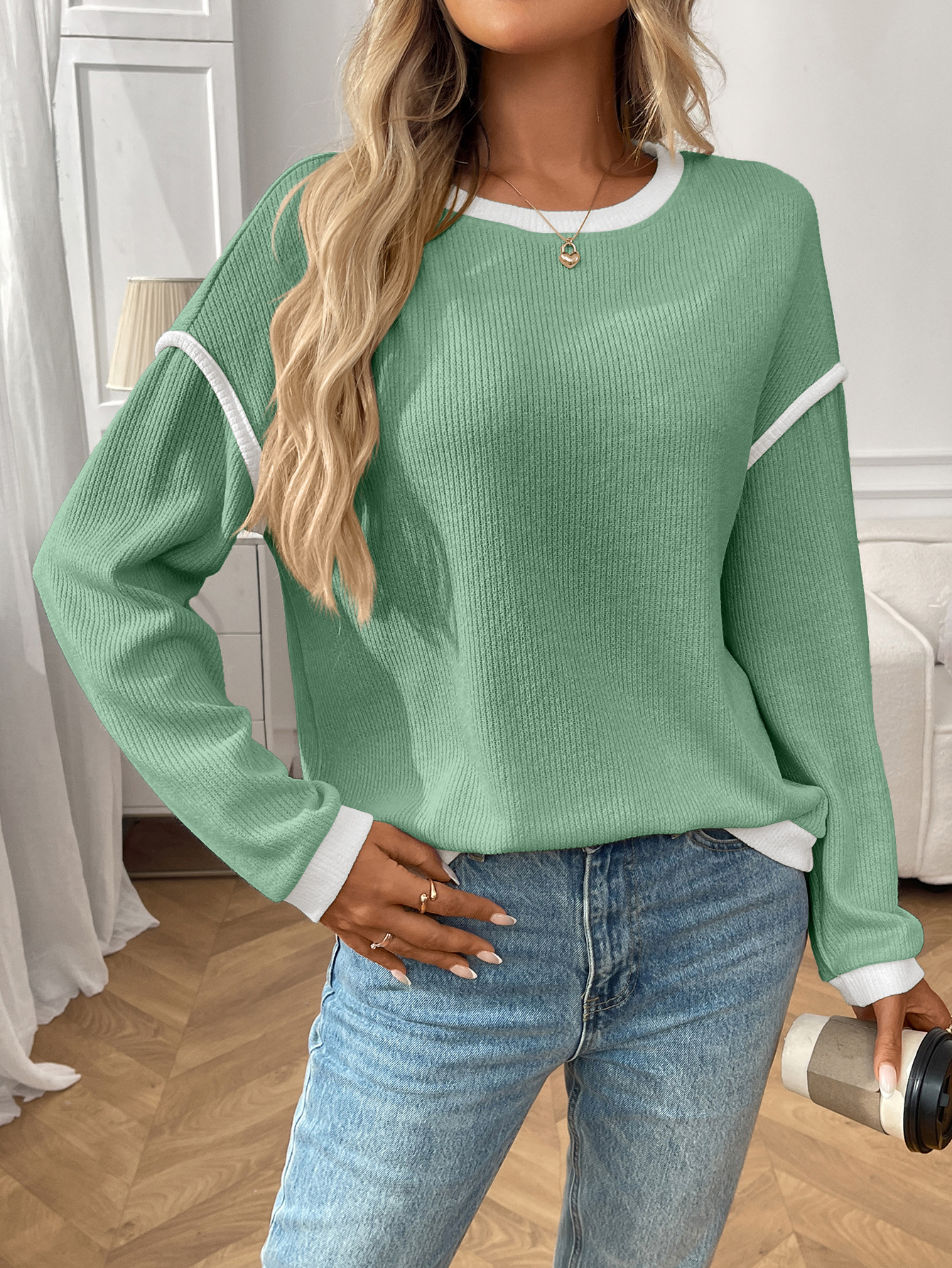 Women's Casual Oversized Off Shoulder Sweater - Image 31